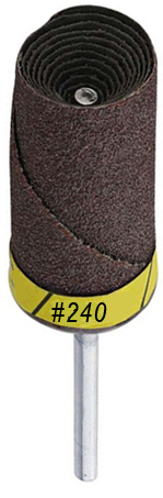 Abrasive Cartridge Roll with mandrel grit 240 pack of 10