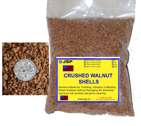 Crushed walnut shell 1.7-2.3mm 8/12 5 lb