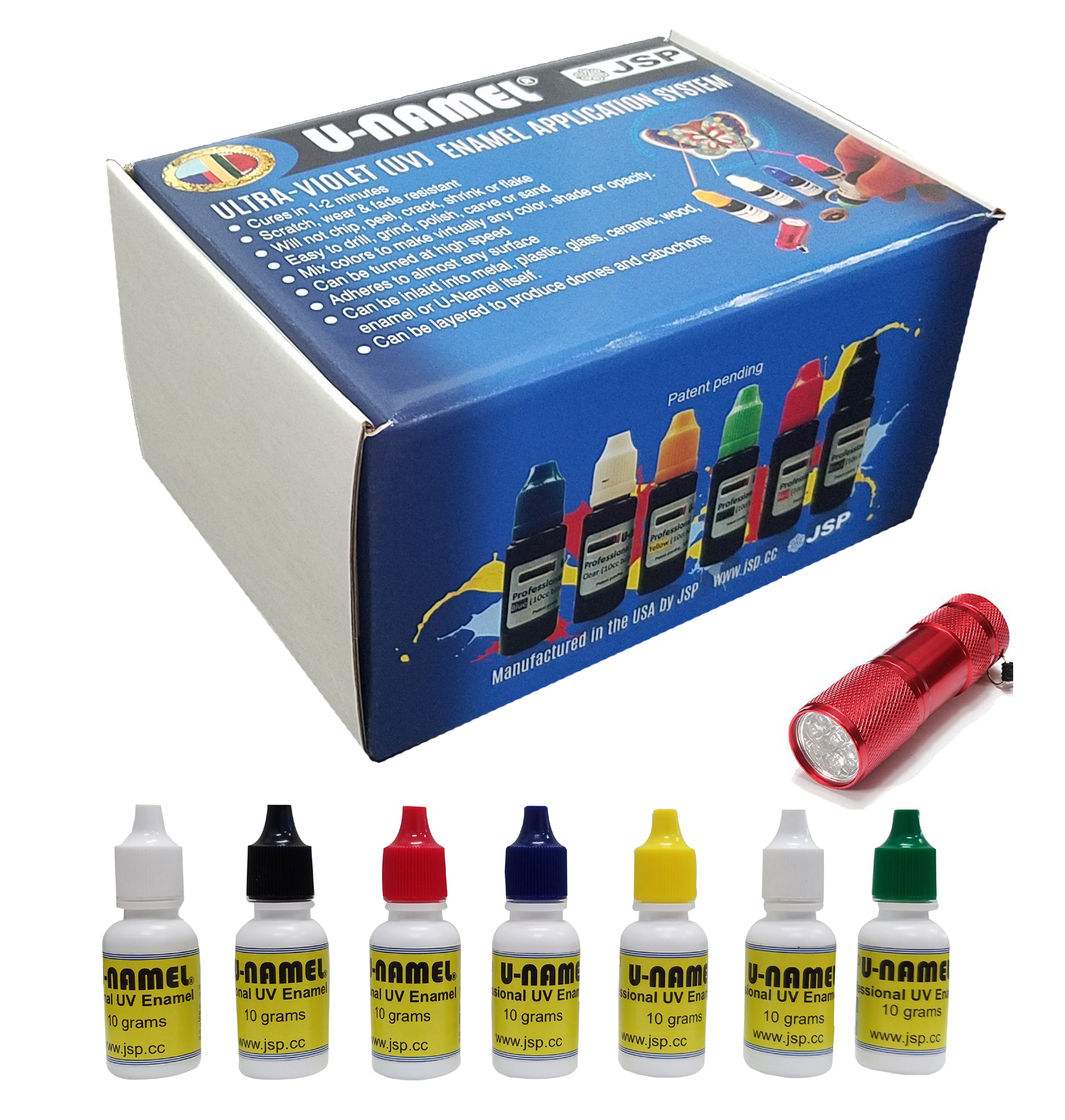 U-NAMEL® STARTER kit, 7 colors + led - Click Image to Close