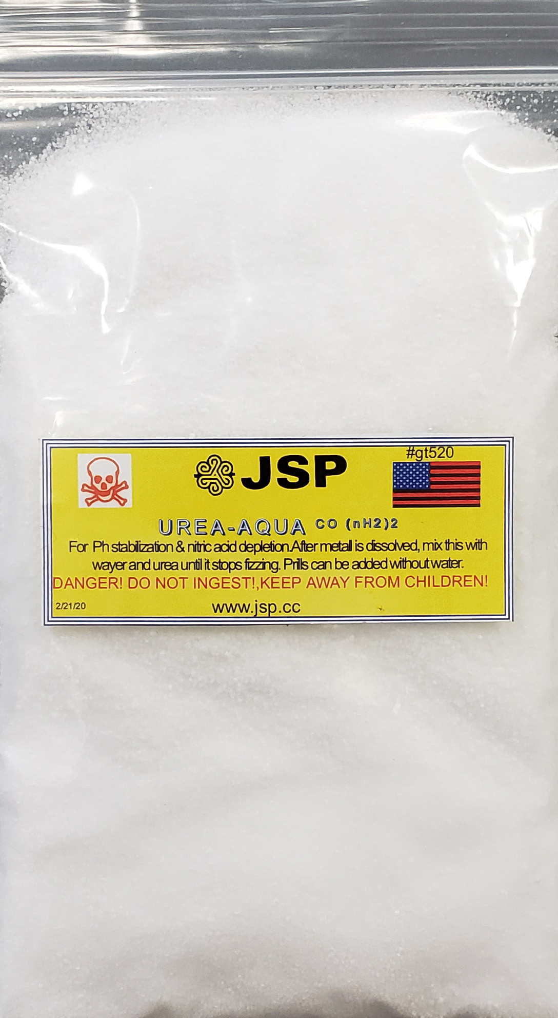 UREA,PRILLED Aqua regia CO(NH2)2 4 ounces