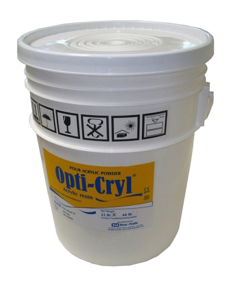OPTI-CRYL Pour Acrylic Resin - 22lb/10kg Shade: Light Pink Veined Powd 103098