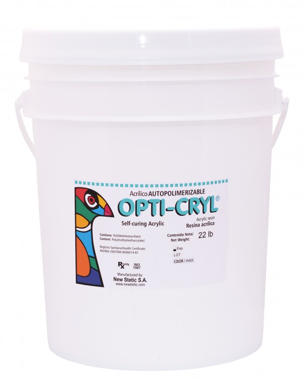 OPTI-CRYL Self Curing Acrylic Resin 22lbs LT PINK for repairing dentures etc.