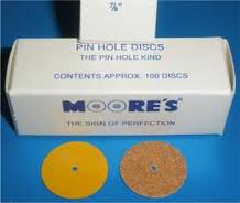 MOORE PIN HOLE DISKS 7/8" coarse, box of 100