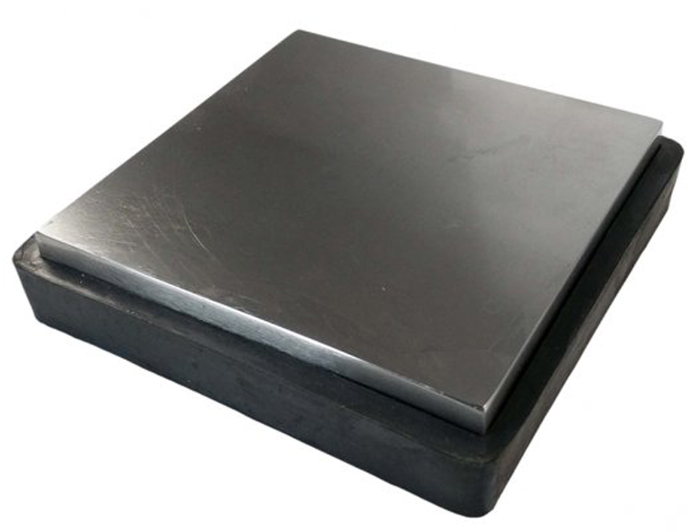 RUBBER + STEEL BENCH BLOCK 6"x6" - Click Image to Close