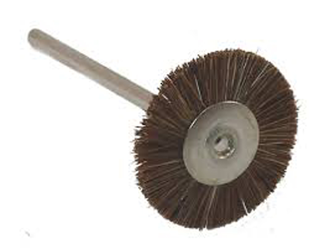 MINIATURE BRUSHES, MOUNTED on a 3/32" (2.3mm) mandrel , sold in packs of 12