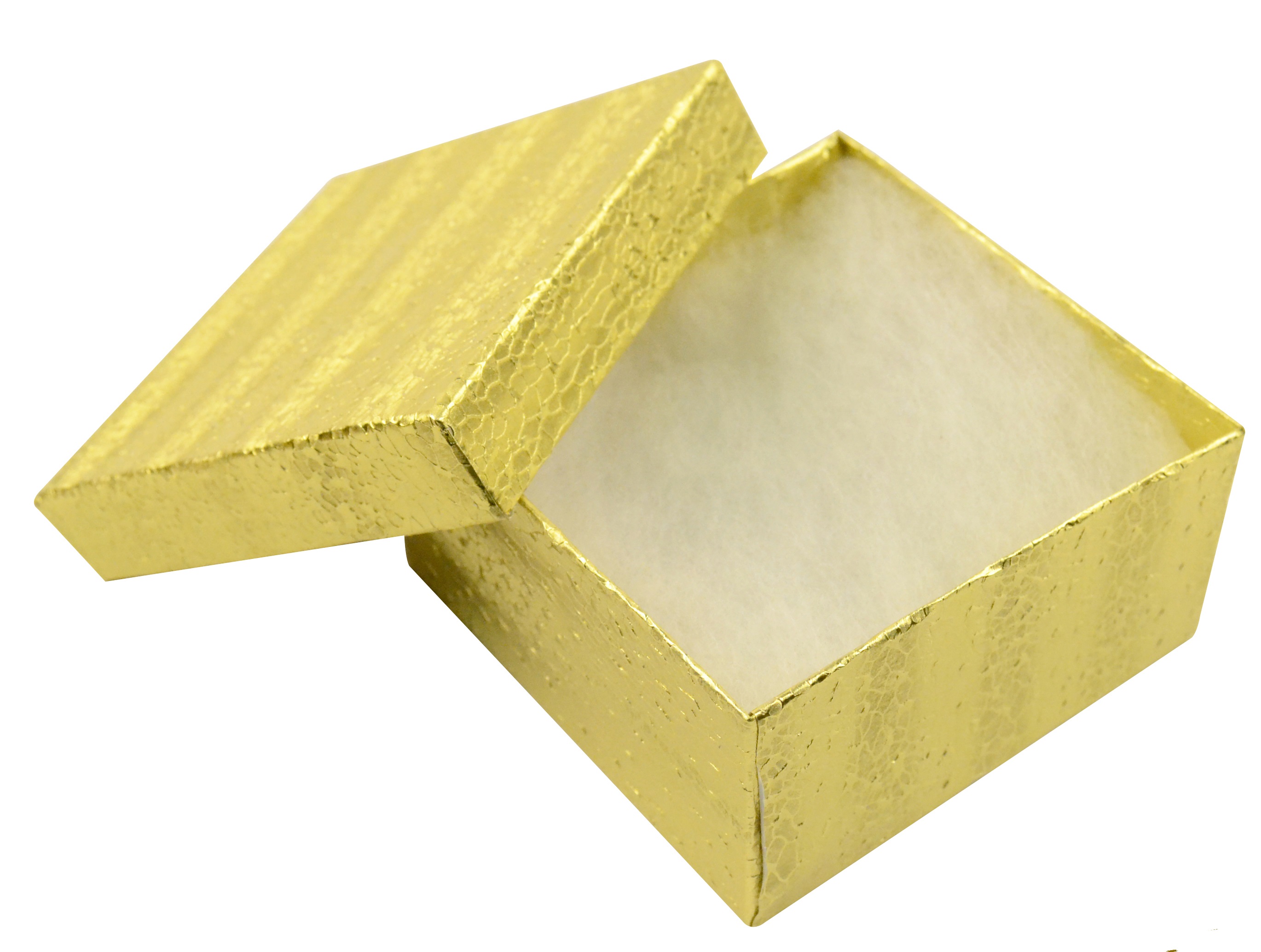 COTTON FILLED BOXES GOLD, 3"X3"X1.06" #33