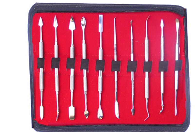 WAX CARVING TOOLS SET OF 10 IN A ZIPPERED CASE