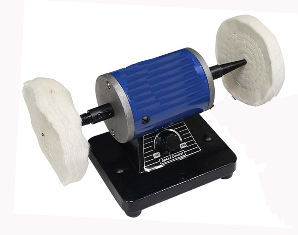 MINI POLISHING MOTOR with 2 buffs and 2 spindles - Click Image to Close