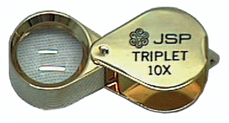 10X TRIPLET LOUPE 18mm GOLD - Click Image to Close