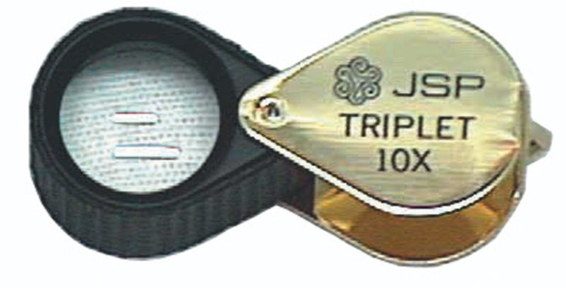 10x LOUPE RUBBER Coated GOLD triplet - Click Image to Close
