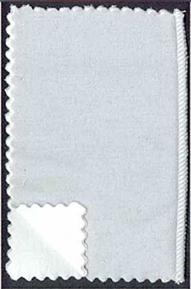 JEWELERS POLISHING CLOTH , 6"x4" gray/white.
