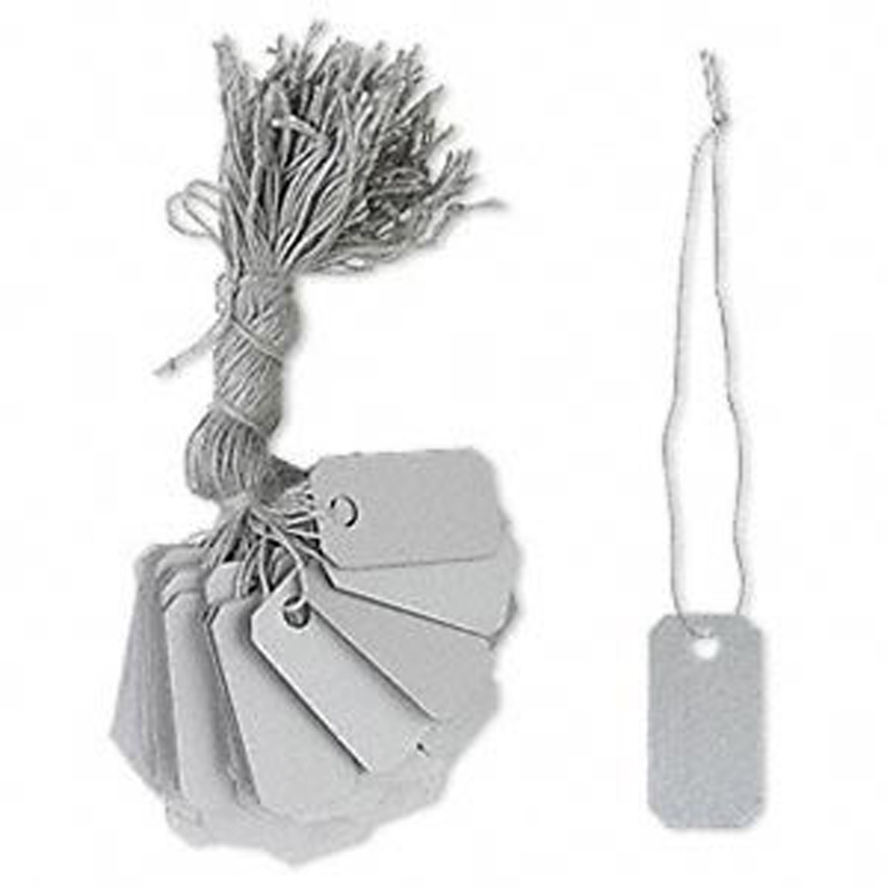 STRING TAGS SILVER 10MMX24MM packs OF 1000