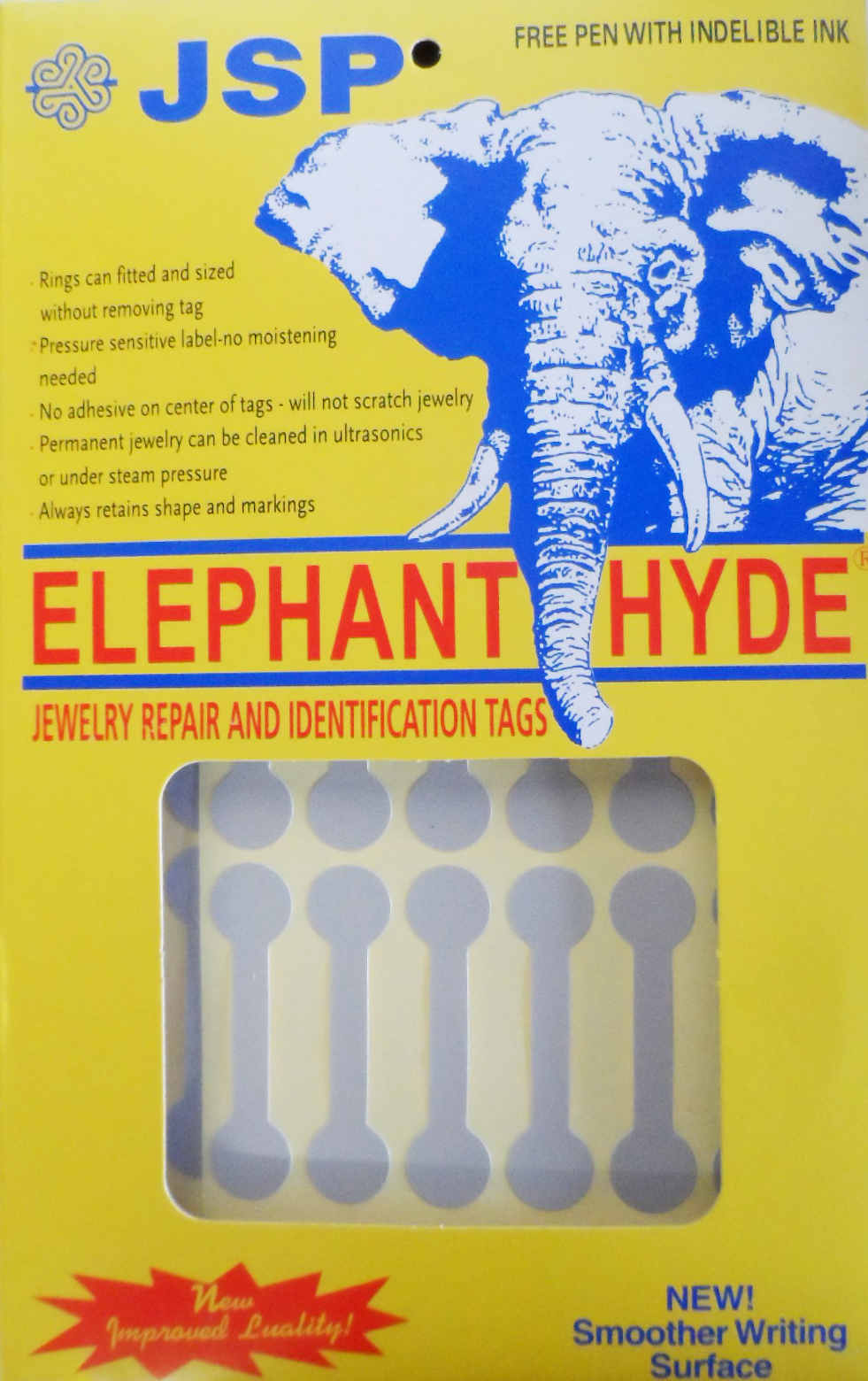 ELEPHANT HYDE TAGS SILVER LONG 500 PIECES