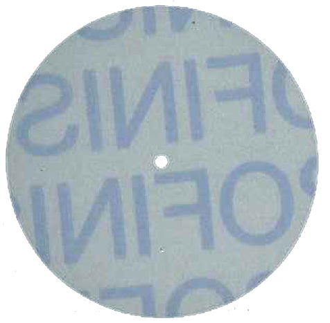 MaxiFinish PIN HOLE CENTER ALUMINUM OXIDE PLASTIC DISC 1 1/2"(38mm)EXTRA-FINE grit 100 pcs - Click Image to Close