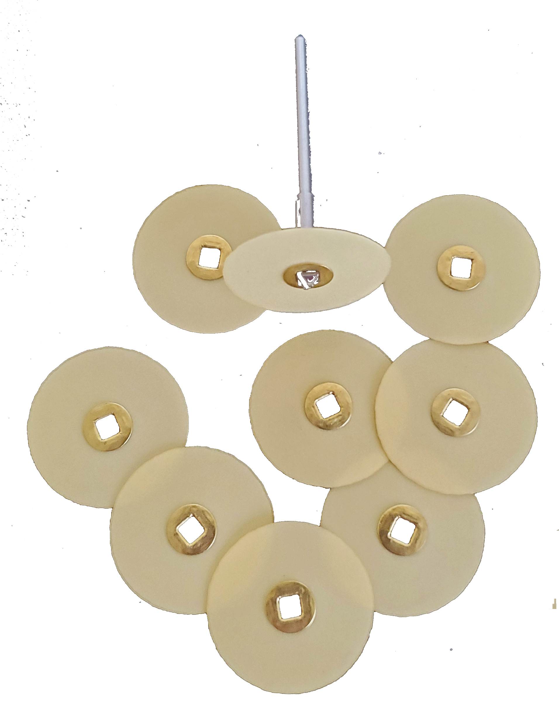 MaxiFinish BRASS CENTER ALUMINA DISC 7/8"(21mm) FINE grit box of 100 - Click Image to Close