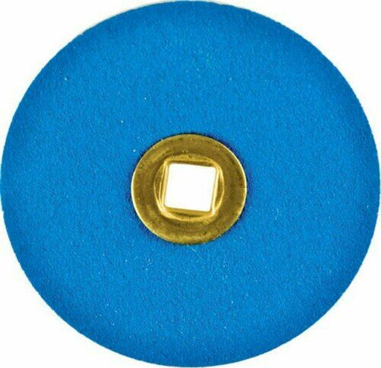 BRASS CENTER BLUE ZIRCONIA DISC 1 1/2"(38mm) COARSE grit box of 100 - Click Image to Close