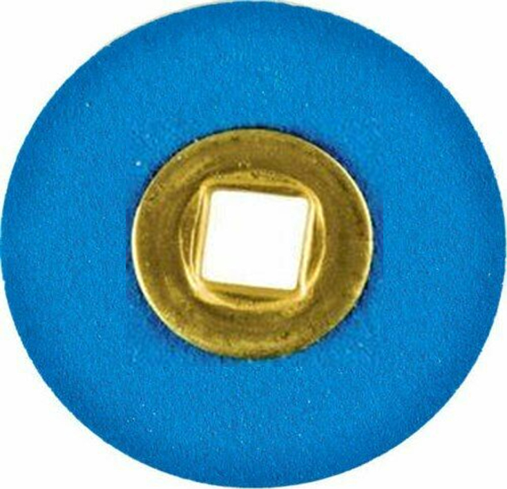 BRASS CENTER BLUE ZIRCONIA DISC 7/8"(21mm) COARSE grit box of 100 - Click Image to Close
