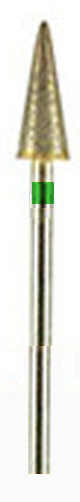 DIAMOND BUR, SINTERED, Coarse 120 grit 2.34mm mandrel(hp)Cone, pointed 13mm x 5mm - Click Image to Close