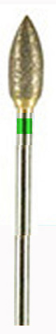 DIAMOND BUR, SINTERED, Coarse 120 grit 2.34mm mandrel(hp)Pointed oval 13mm x 5mm - Click Image to Close
