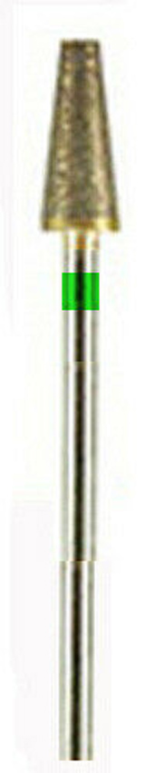 DIAMOND BUR, SINTERED, Coarse 120 grit 2.34mm mandrel(hp)Cone, flat top , 13mm x 5mm - Click Image to Close