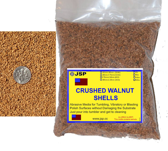 Crushed walnut shell .85-1.7mm 12/20 1 lb - Click Image to Close