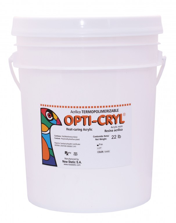 OPTICRYL - Acrylic Resin Heat Cure Dark Pink Veined Powder Only 10kg - Click Image to Close