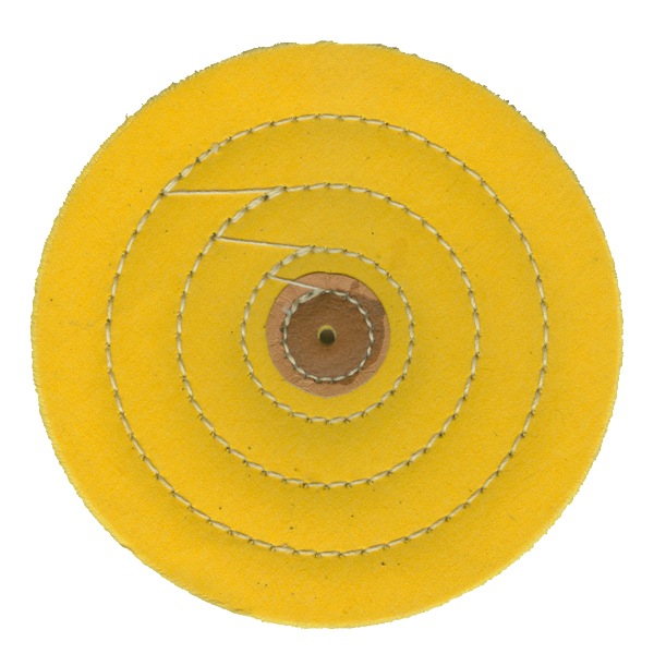 3" YELLOW BUFF W/LEATHER CENTER - Click Image to Close