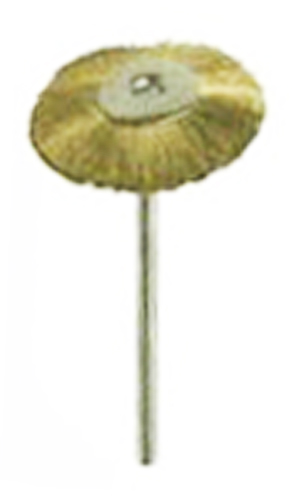 STRAIGHT WIRE BRASS BRUSH, MOUNTED on a 3/32" (2.3mm) mandrel - Click Image to Close