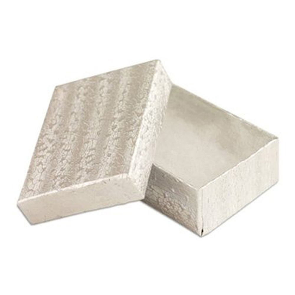 COTTON FILLED BOXES SILVER, 2"X1"X0.9" #21 - Click Image to Close