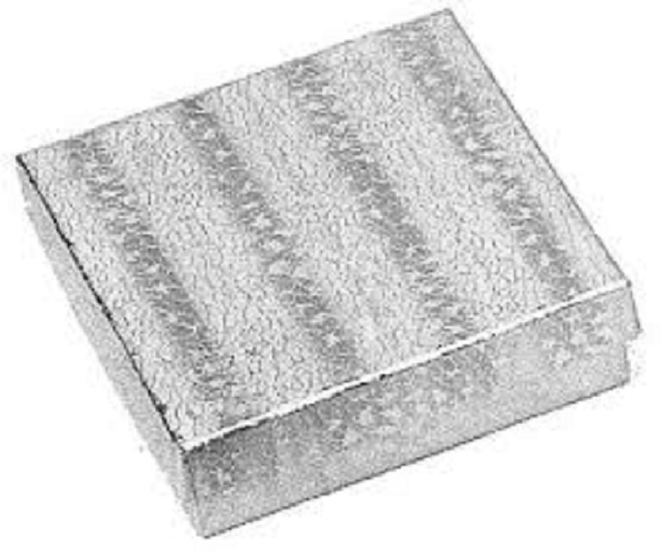 COTTON FILLED BOXES SILVER, 3"X3"X1.06" #33 - Click Image to Close