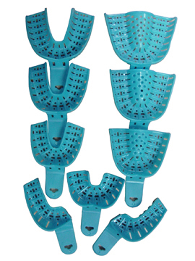 BLUE IMPRESSION TRAY, assorted set of 9