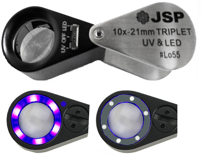 TRIPLET LED + UV LOUPE,10X21MM - Click Image to Close