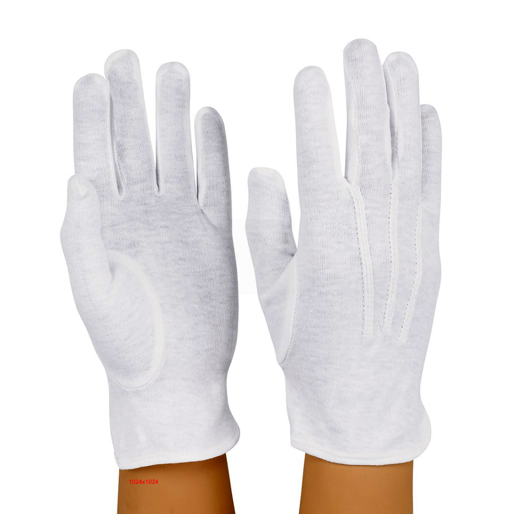 COTTON HANDLING GLOVES White - Click Image to Close
