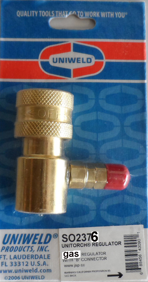 ART TORCH PROPANE REGULATOR FOR DISPOSABLE TANK - Click Image to Close