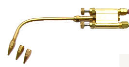 BRASS TORCH BODY WITH 3 TIPS - Click Image to Close
