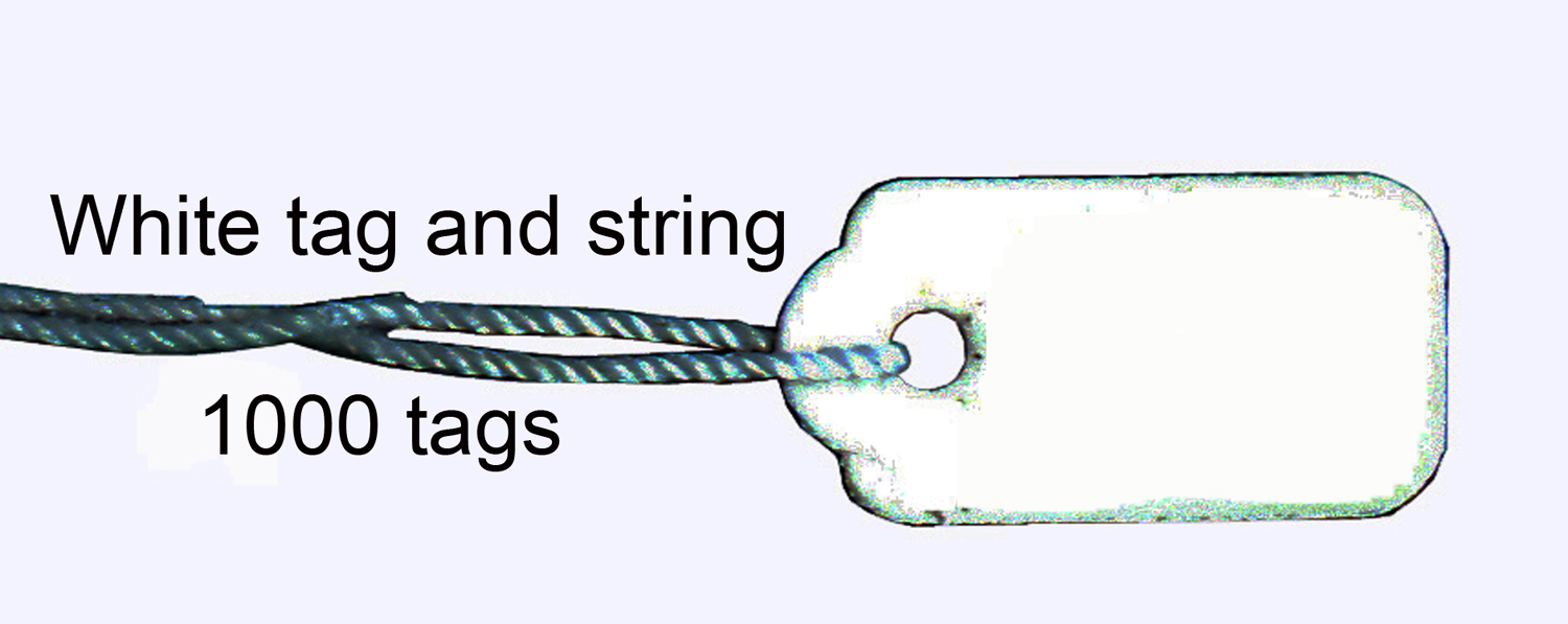 STRING TAGS WHITE Paper 8MMX16MM packs OF 1000 - Click Image to Close