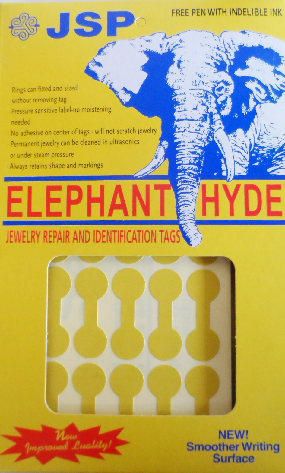 ELEPHANT HYDE TAGS GOLD REGULAR 1000 PIECES - Click Image to Close