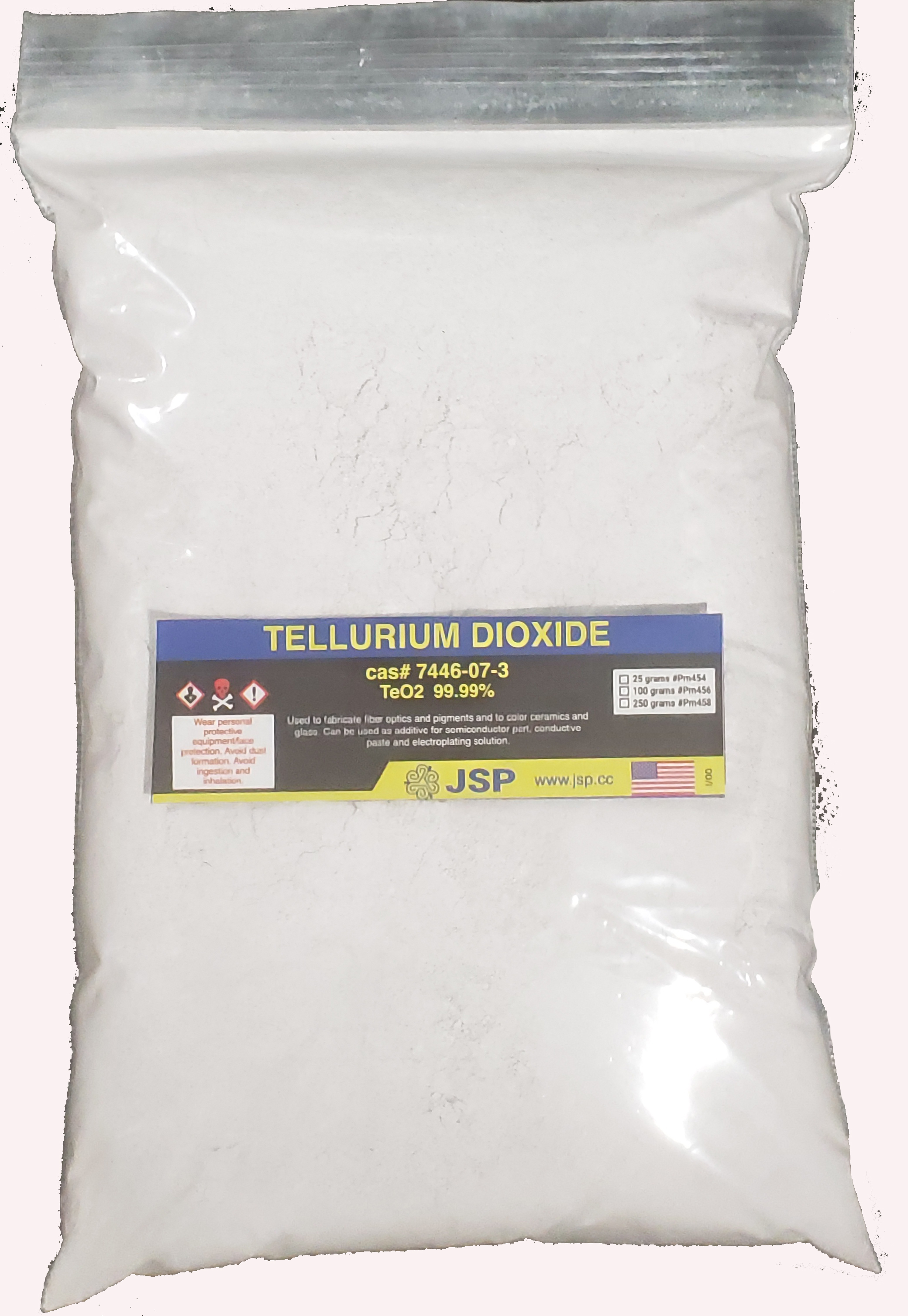 TELLURIUM DIOXIDE 250 grams - Click Image to Close