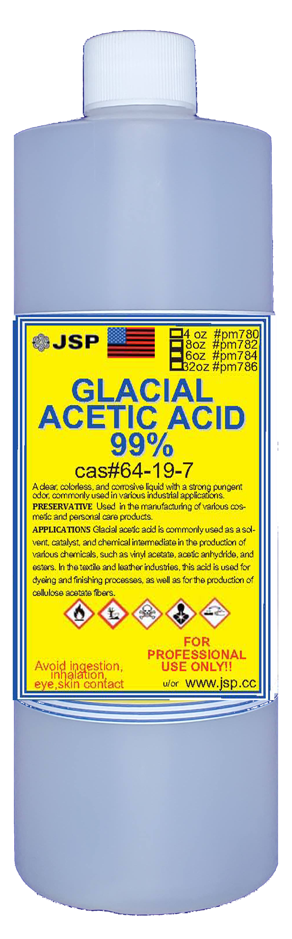 Glacial Acetic Acid, 99% 16 oz - Click Image to Close