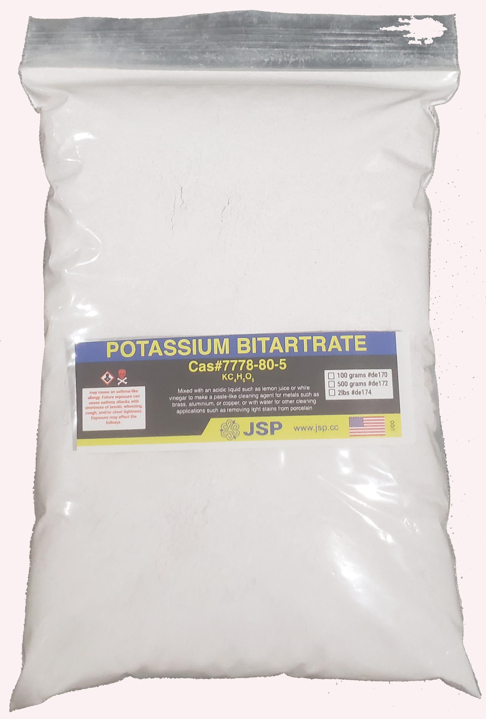 POTASSIUM BITARTRATE 500 grams - Click Image to Close