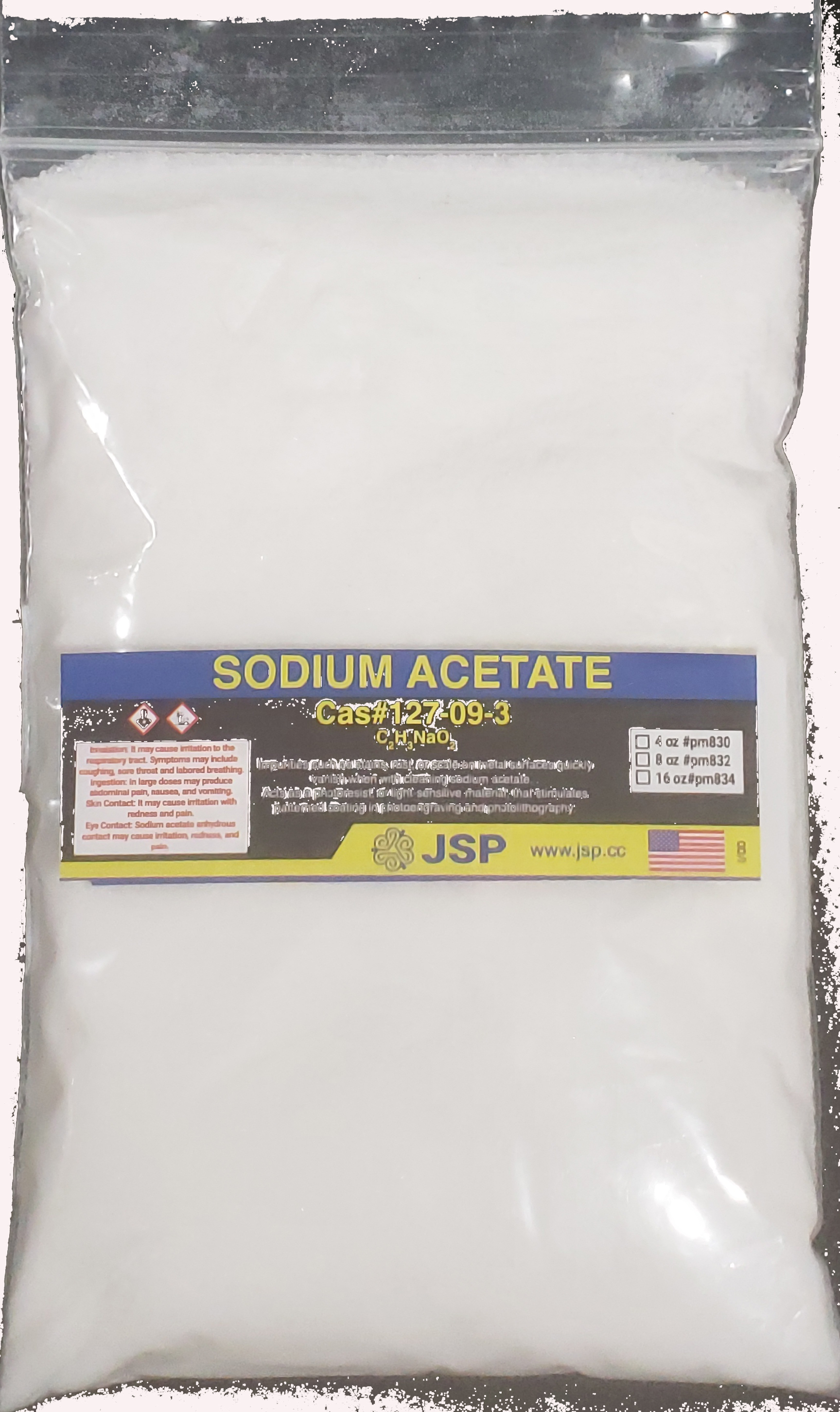 Sodium Acetate 4 ounces - Click Image to Close